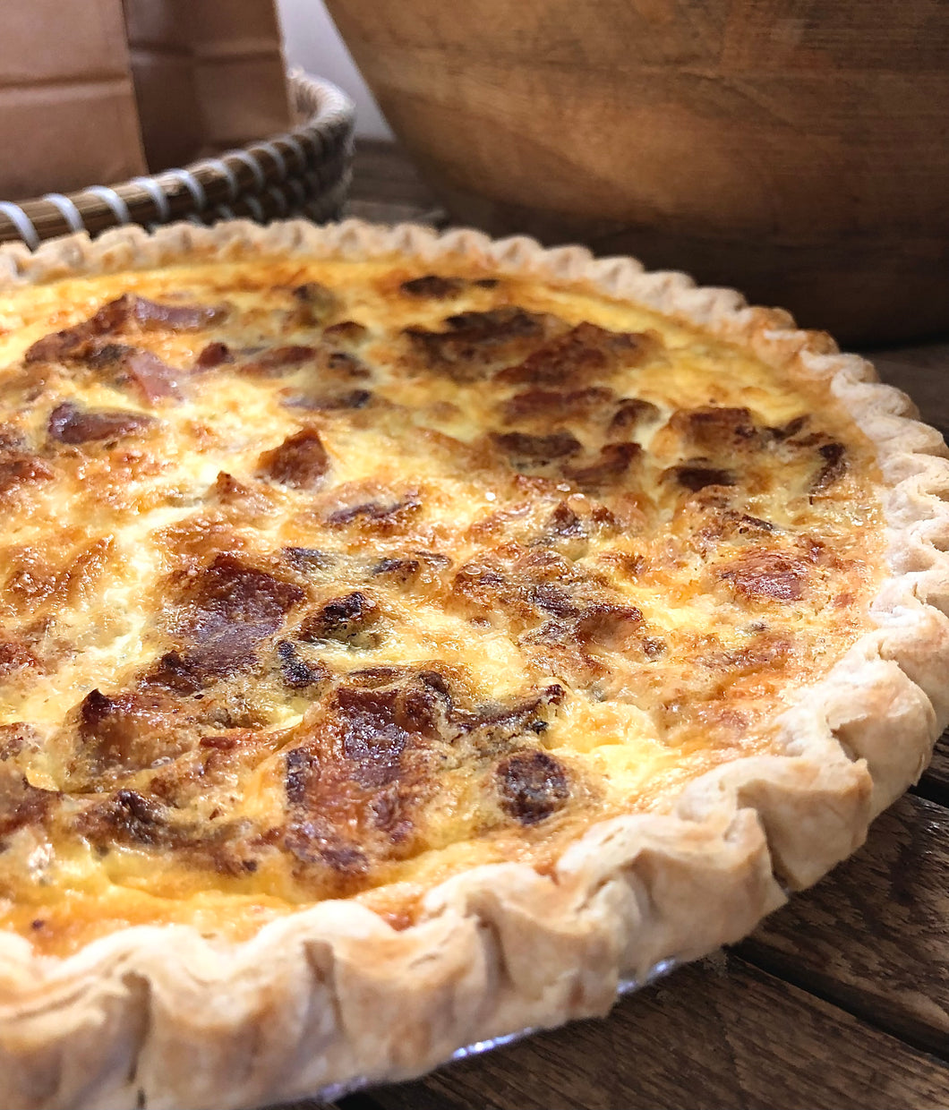 Christmas Quiche - Lorraine (Bacon, Swiss, Caramelized Onion)